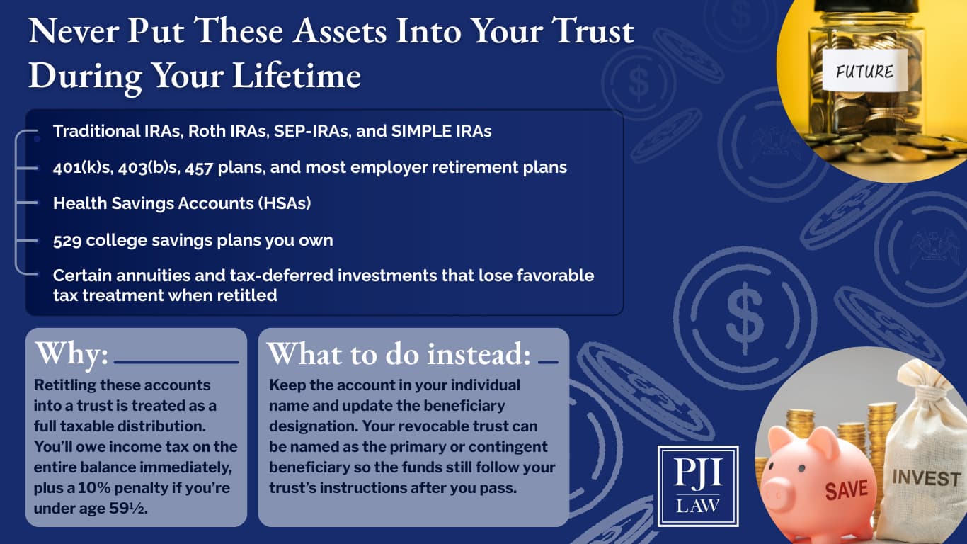 Never Put These Assets Into Your Trust During Your Lifetime