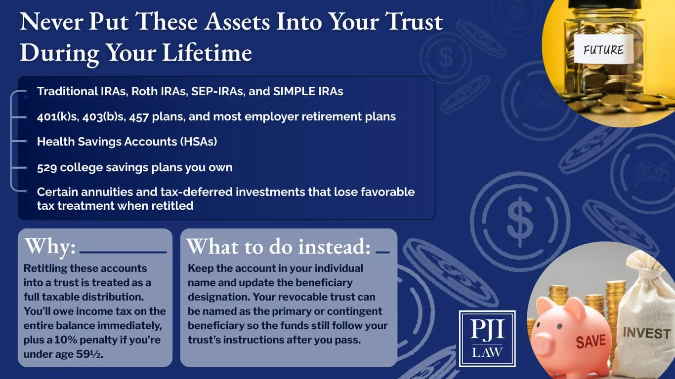 Never Put These Assets Into Your Trust During Your Lifetime