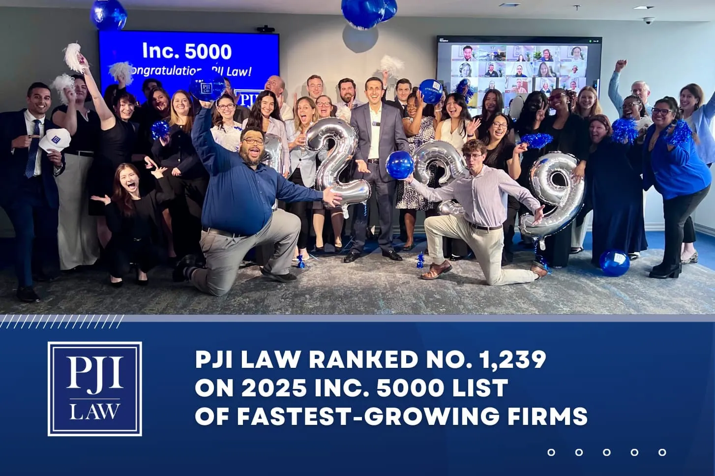 PJI Law Ranked No. 1,239 on 2025 Inc. 5000 List of Fastest-Growing Firms